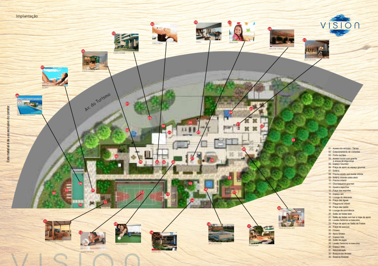 Implantação do condominio Vision Residence Ponta Negra.