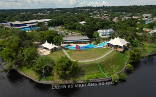 Residencial Marina Rio Belo Casa térrea com 4 suítes, + Escritório, 1.019,47m², área de Lazer as margens do Rio, a venda no bairro Ponta Negra, Manaus – AM