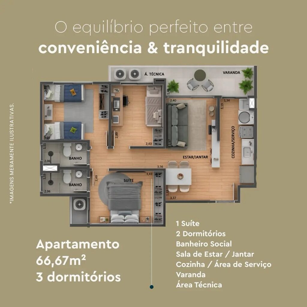 parque das torres 3 quartos