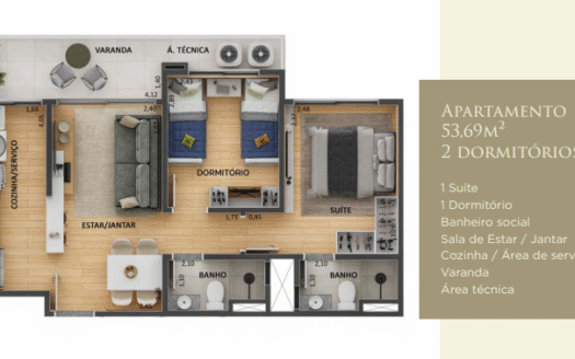Condominio Parque das Torres Apartamento de 2 Quartos