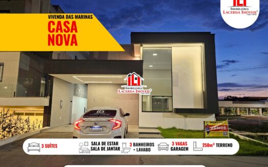 Vivenda das Marinas Casa térrea com 3 suítes, Piscina e Churrasqueira Venda