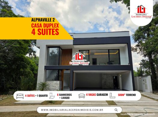 Alphaville Manaus 2 | Casa Duplex com 5 quartos, VENDA, Ponta Negra, Manaus AM