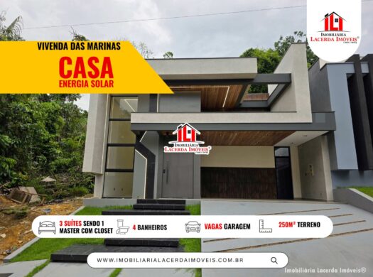Vivenda das Marinas | Casa térrea com 3 suítes, VENDA Ponta Negra Manaus AM