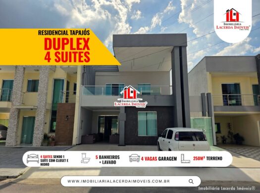 Casa Duples com 4 suítes para Locação – Condomínio Residencial Tapajós, Tarumã, Manaus
